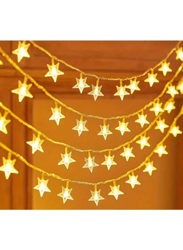 إتش إف جيه أضواء سلسلة النجوم H.F.J بطول 6 أمتار، أضواء زينة تعمل بالبطارية لغرفة النوم والمنزل وحفلات الزفاف والحفلات والمناسبات - Image 3